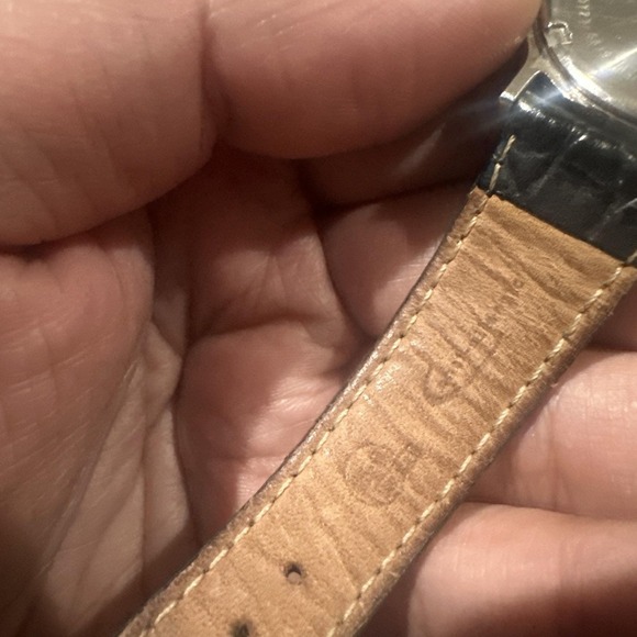 Working VTG Seiko Calendar 5Y23-6A19 Two Tone Dial 33mm Mens Watch Quartz Black - Picture 6 of 12